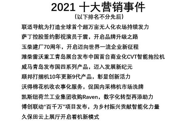共話無人農場裝備發(fā)展，盤點2021贏戰(zhàn)2022